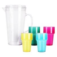 Kunststof Schenkkan met 4 Glazen, 2200ml Kunststof Schenkkan met 4 Glazen, 2200ml