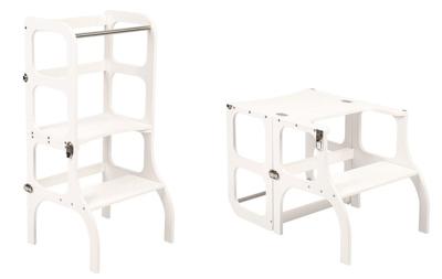 Ette Tete Leertoren Step'n Sit | Inklapbaar tot tafel en stoel | Wit met zilver