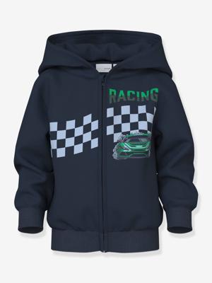 Sweater met rits en capuchon NMMVOLTINUS jongen NAME IT marineblauw