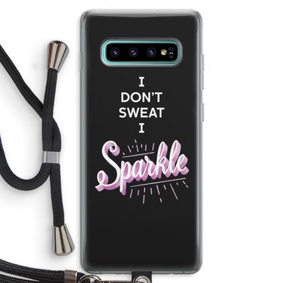 Sparkle quote: Samsung Galaxy S10 Plus Transparant Hoesje met koord