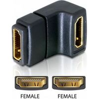 DeLOCK Adapter HDMI female > HDMI female 90° down HDMI 1.3 Zwart