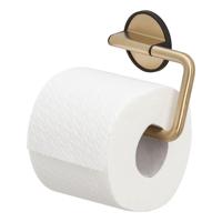 Tiger Tune Toiletrolhouder - zonder klep - zelfklevend - geborsteld messing/zwart 1326535646