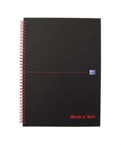 Spiraalblok Oxford Black n' Red A4 lijn 140 pagina's 80gr
