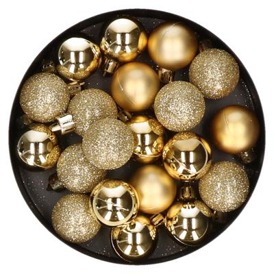 Cosy & Trendy Kerstballen - 20x stuks - goud - 3 cm - kunststof