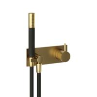 Hotbath Cobber afbouwdeel inbouw douchemengkraan met doucheslang en handdouche geborsteld messing (goud) PVD CB027EXTBBP
