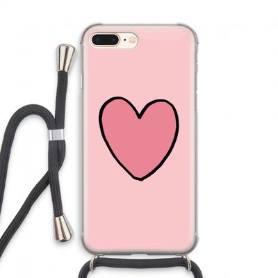Hartje: iPhone 8 Plus Transparant Hoesje met koord