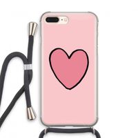 Hartje: iPhone 8 Plus Transparant Hoesje met koord