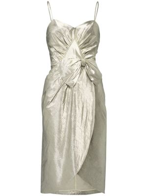 Maison Margiela robe mi-longue à détail de nœud - Argent