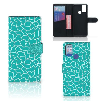 Alcatel 1S (2021) Hoesje Cracks Blue | Portemonnee hoesje