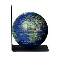Boekensteun troika met magn globe 13cm bl-groen