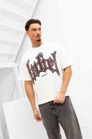 Label Garment Heavyweight Boxy T-Shirt Heren Wit/Rood - Maat XL - Kleur: RoodWit | Soccerfanshop