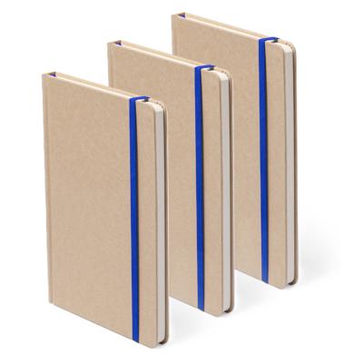 Notitieblok - Set van 3x stuks - luxe - met elastiek - notitieboekje - A5 formaat - 100 bladzijdes