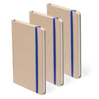 Notitieblok - Set van 3x stuks - luxe - met elastiek - notitieboekje - A5 formaat - 100 bladzijdes