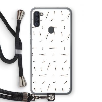 Hipster stripes: Samsung Galaxy A11 Transparant Hoesje met koord