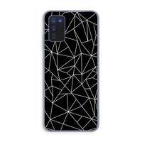 Geometrische lijnen wit: Samsung Galaxy A03s Transparant Hoesje