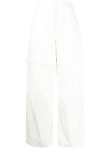 Juun.J pantalon cargo à taille haute - Blanc