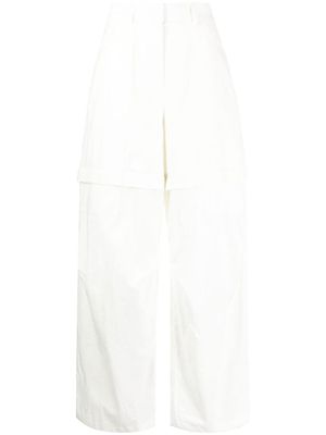 Juun.J pantalon cargo à taille haute - Blanc