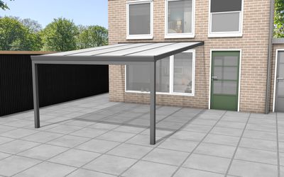 YARD Outdoor Velvetline Veranda 400x400 cm aluminium - Polycarbonaat dak- - Aluminium- YARD Outdoor