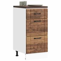 Keuken onderkast Lucca bewerkt hout oud houtkleurig
