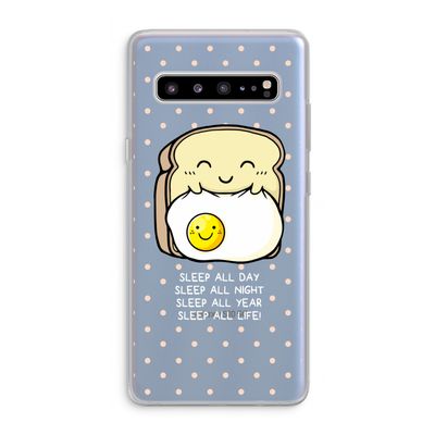 Sleep All Day: Samsung Galaxy S10 5G Transparant Hoesje