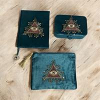 Set Fluweel Petrol Tarot Oog - Pakketten - Spiritueelboek.nl