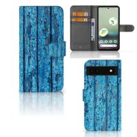 Google Pixel 6A | Book Style Case | Wood Blue