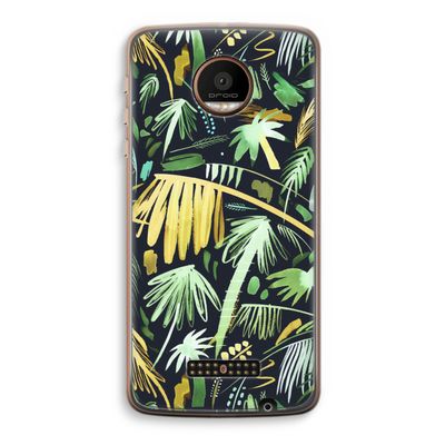 Tropical Palms Dark: Motorola Moto Z Force Transparant Hoesje