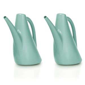 2x Stuks mintgroene bloemen/planten gieters kunststof 1,5 liter - Gieters