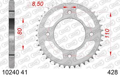 AFAM Chain wheel 428 41z steel silver