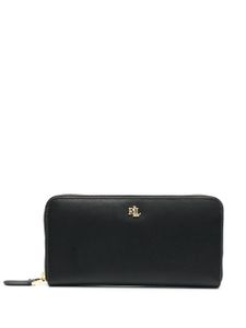 Lauren Ralph Lauren portefeuille en cuir à plaque logo - Noir
