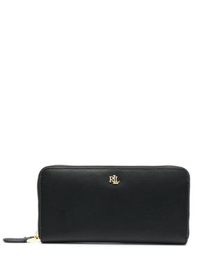 Lauren Ralph Lauren portefeuille en cuir à plaque logo - Noir