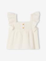 Bloes met pofmouwtjes voor baby's ecru