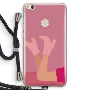 Pink boots: Huawei Ascend P8 Lite (2017) Transparant Hoesje met koord