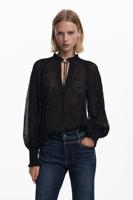 Blouse met transparante flockprint - BLACK - S Blouse met transparante flockprint - BLACK - S