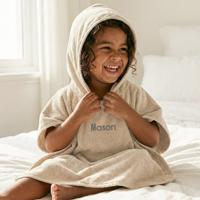 Kinderponcho met naam - 2/5 jaar - Beige