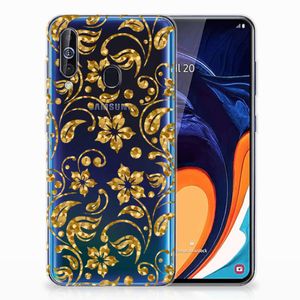 Samsung Galaxy A60 TPU Case Gouden Bloemen