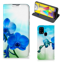 Samsung Galaxy M31 Smart Cover Orchidee Blauw - Cadeau voor je Moeder