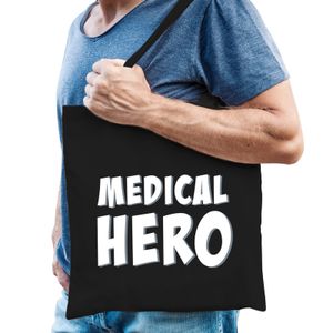 Medical hero/ zorgpersoneel cadeau tas zwart voor heren