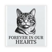 Herdenking cadeau tegel kattenliefhebber - American Curl kat/poes - zwart/wit - keramiek - 15 cm