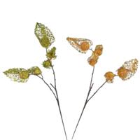 Kunsttak Physalis zijde 70 cm 2 assorti | 12 stuks