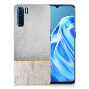 OPPO A91 Bumper Hoesje Wood Concrete