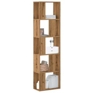 Boekenkast 5-laags 45x23,5x162,5 cm hout artisanaal eikenkleur