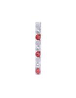 9 Glazen kerstballen 3 cm mix winter wit kerstrood - Decoris