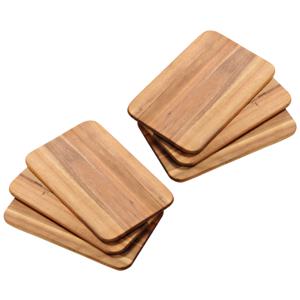 Kesper Ontbijtplankjes set 6x stuks - acaciahout - 22 x 14 cm - bruin