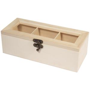 Theedoos - blanco - 22 cm - hout - houten kistje versieren - hobby/knutsel