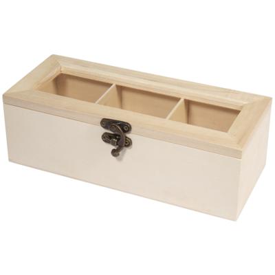 Theedoos - blanco - 22 cm - hout - houten kistje versieren - hobby/knutsel