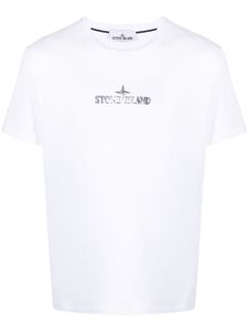 Stone Island t-shirt en coton à logo imprimé - Blanc