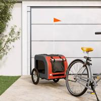 Hondenfietstrailer oxford stof en ijzer oranje en grijs Hondenfietstrailer oxford stof en ijzer oranje en grijs