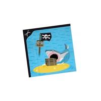 Tafel feest Servetten in thema piraten eiland - 80x stuks - 33 x 33 cm - papier - kinderfeestje