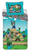 Minecraft Dekbedovertrek groen - 140 x 200 cm - Katoen